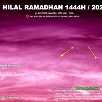Pelancaran Majlis Rukyah Hilal Rasmi (Ramadhan, Syawal & Zulhijjah)  Negeri Sabah Seterusnya Majlis Rukyah Hilal Ramadhan 1444h/2023M